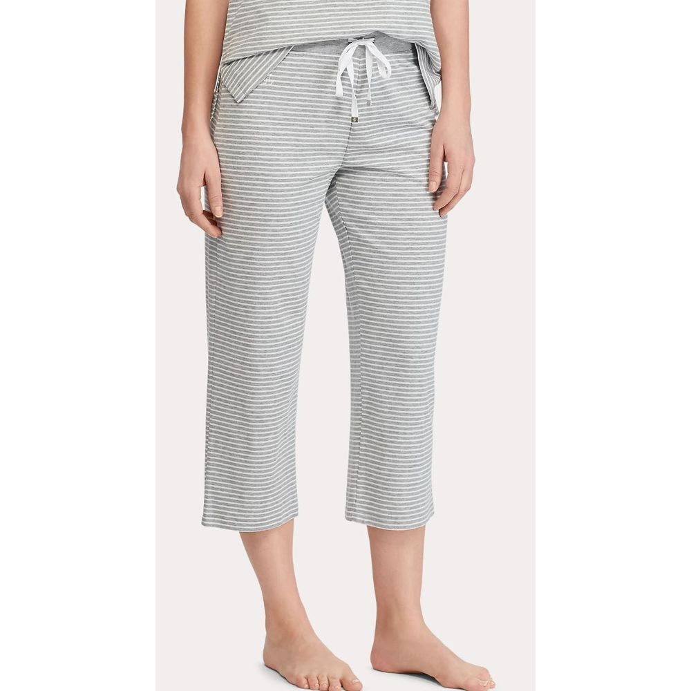 Ralph Lauren Womans Sleepwear Med Cotton-Blend Capri Pant Elasticized drawstring